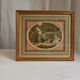 Antique print, country scene, entitled "the twins", engraved by G.Schlumberger (1807-1862)