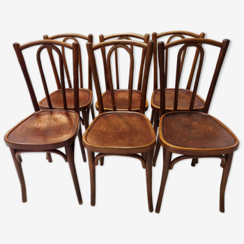 Suite of 6 chairs by Baumann in the 1920s