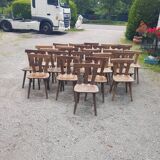 Old bistro chairs in solid oak wood