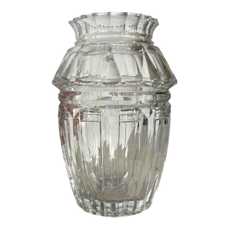 Joseph Simon Art Deco vase in clear cut crystal, ca 1925