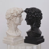 David head in black waxed plaster