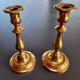 Pair of bronze candle holders old