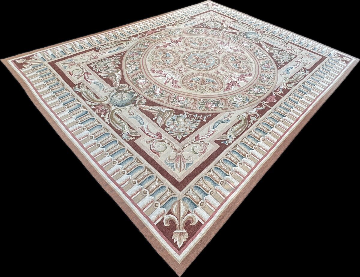 Aubusson style knotted rug 312x245 cm