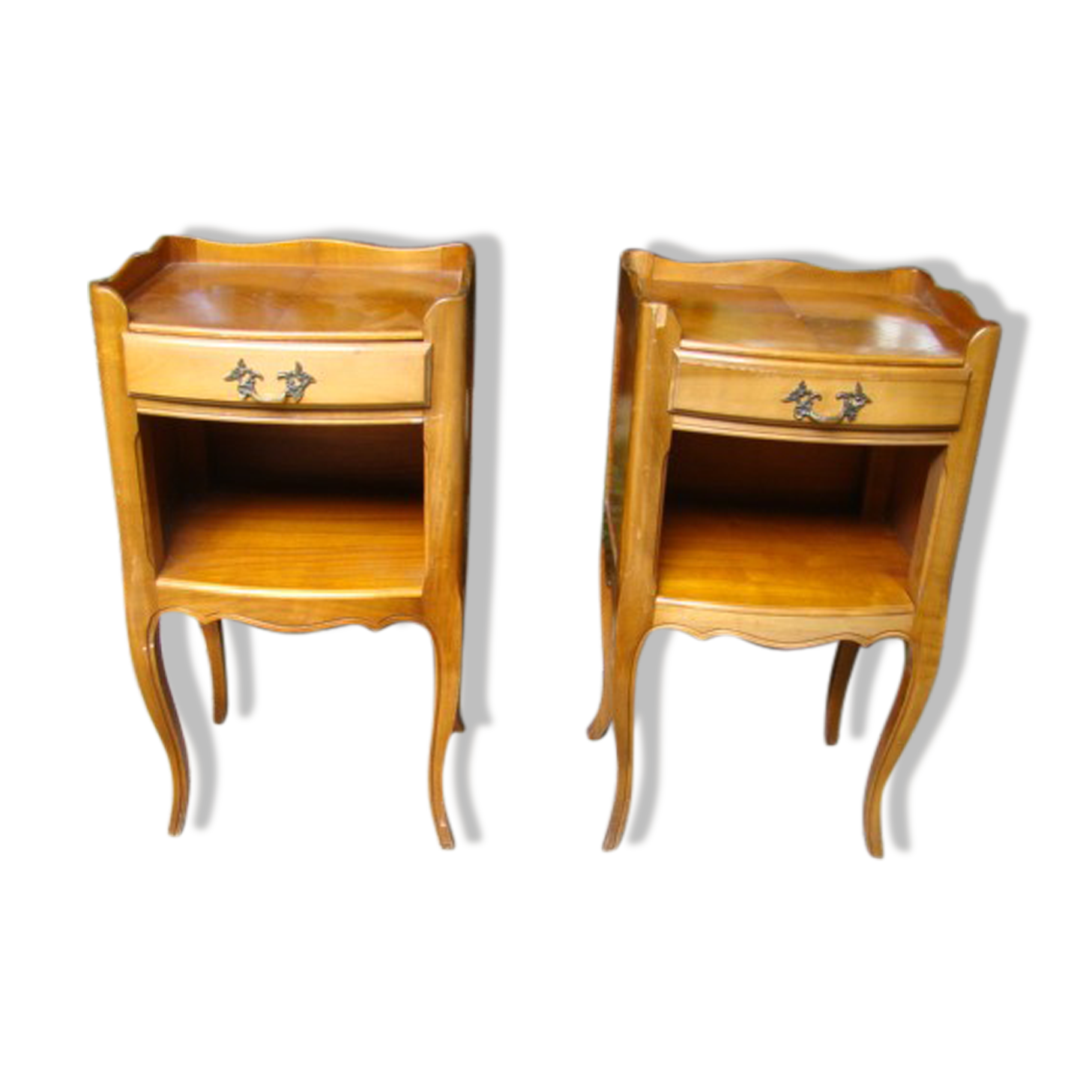 Pair of bedside tone cherry tree