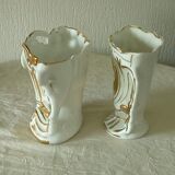 Wedding vases in Paris porcelain late 19th century