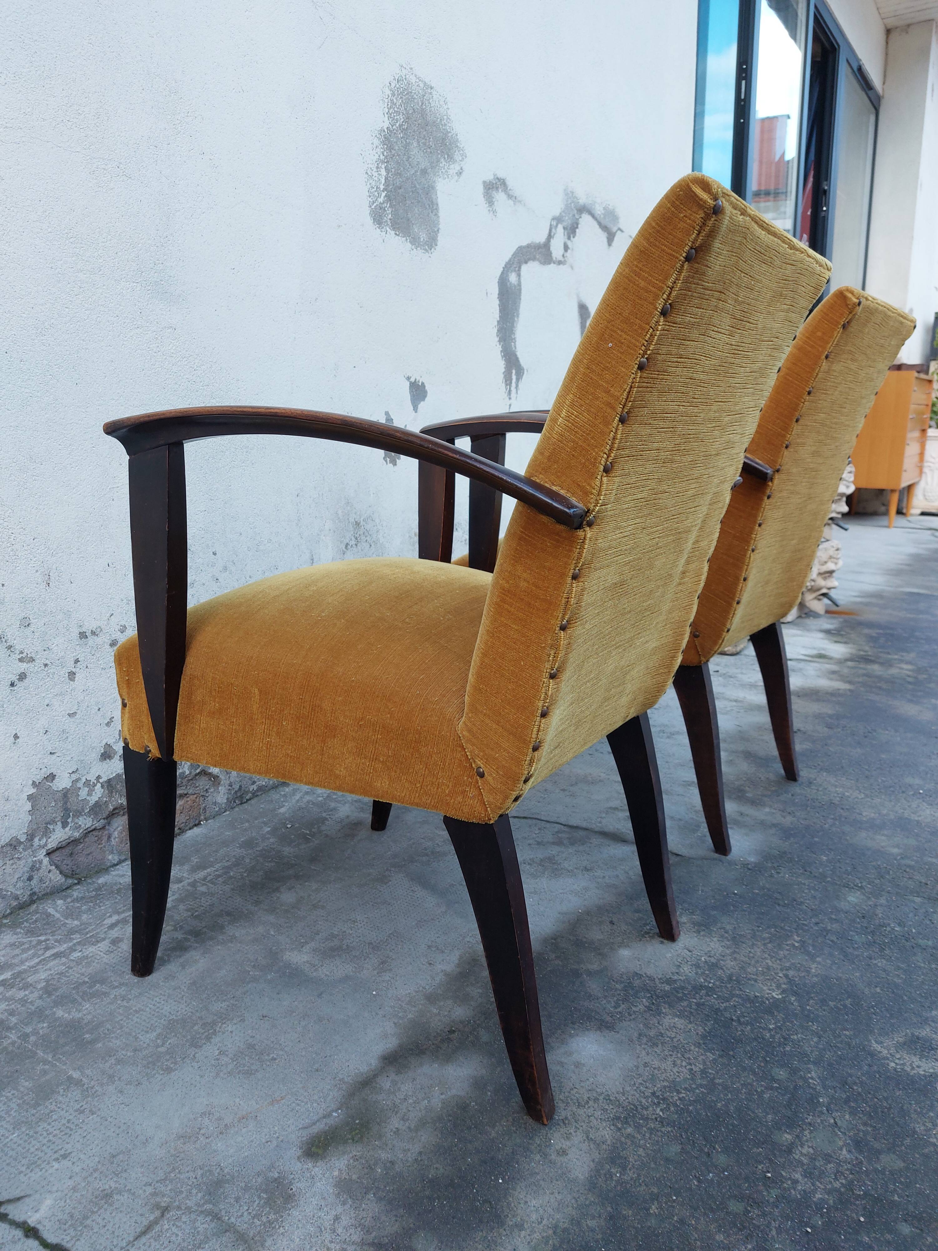 Paire de fauteuils bridge Art déco 1930