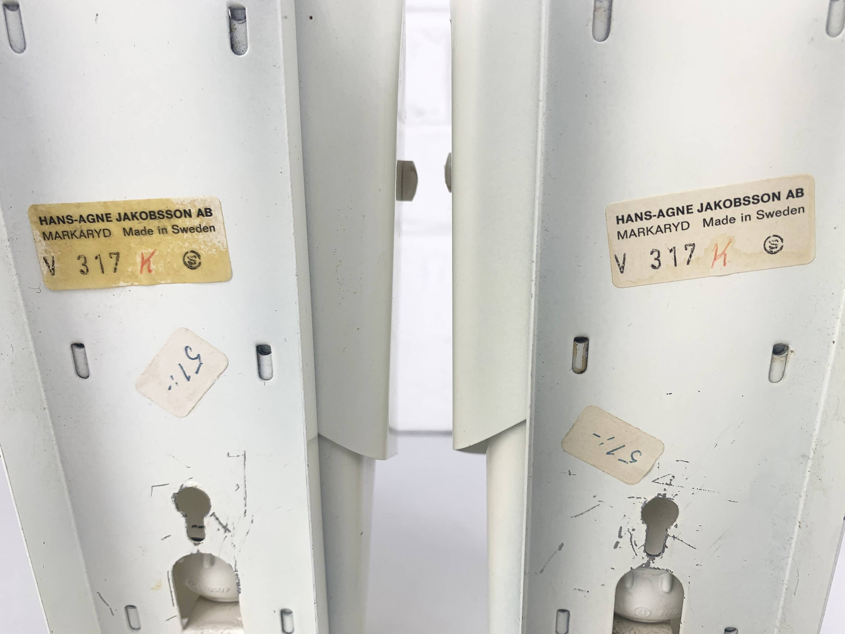 Pair of V-317 wall lights Hans-Agne Jakobsson AB Markaryd, Sweden, copper, 1960s