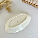 Romantic antique ravier porcelain floral style cream color and green details