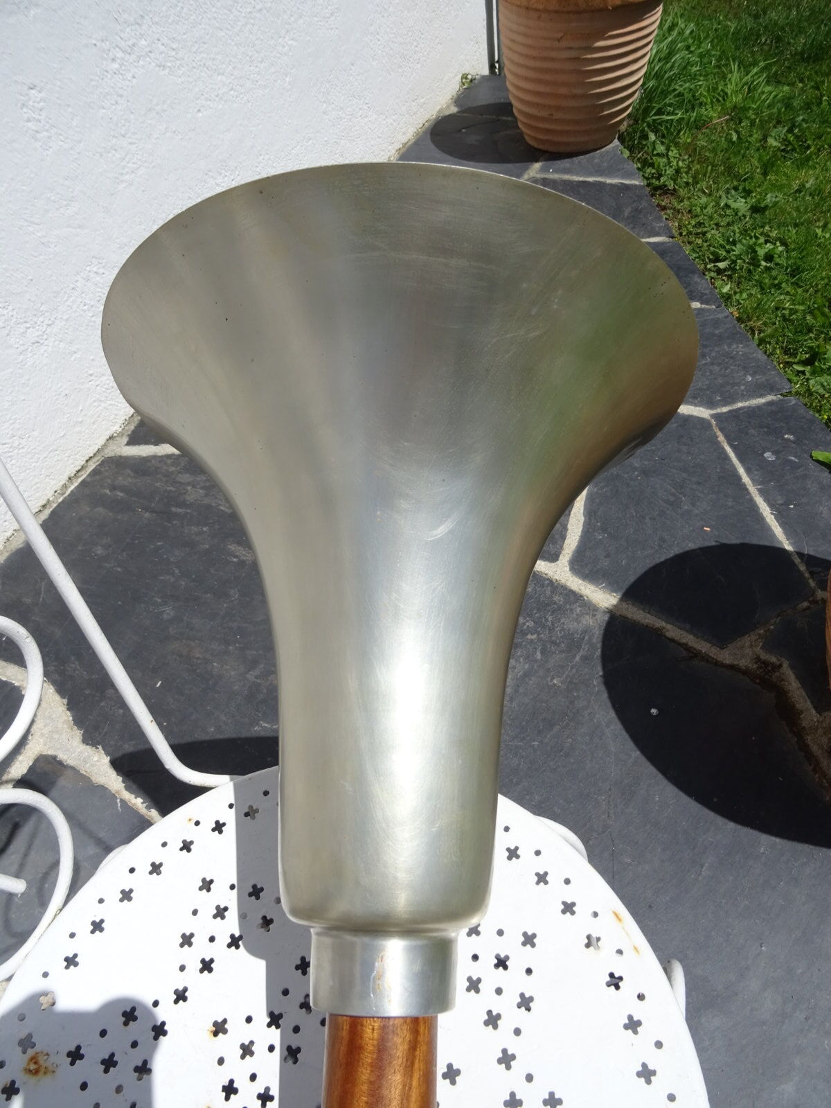 Mahogany art deco floor lamp