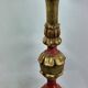 Large polychrome wooden lamp base 53.5 cm high from the socket.