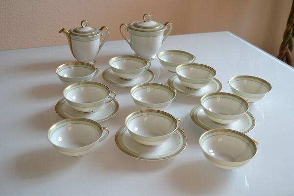 Service à thé ou à café porcelaine de Limoges A. Giraud & Brousseau 1940