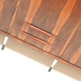 Large 5-door vintage wardrobe in rosewood with stylish adjustable legs in I