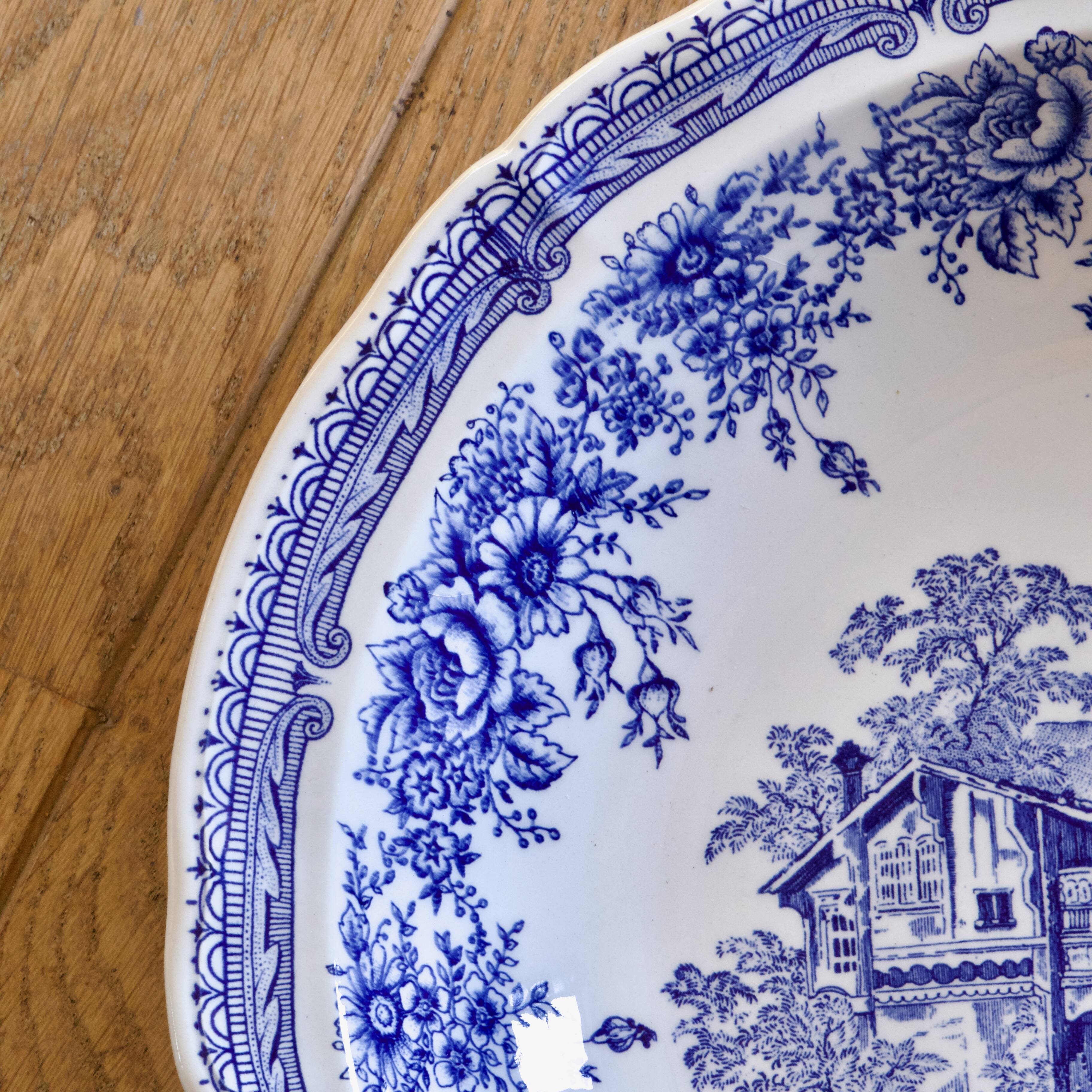 Grand plat creux ancien English Style