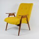 Czech original armchair TON, type 6950, 1960s, yellow, restored