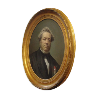 Jean-françois batut (1828–1907) oval pastel