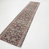 3x12 Persian Navy Blue Runner Rug, 80x378Cm