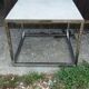 Marble and stainless steel coffee table