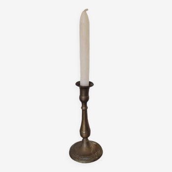 Single brass candle holder