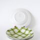 Set of 4 Moulin des Loups soup plates, Scottish model, green tiles, 1950
