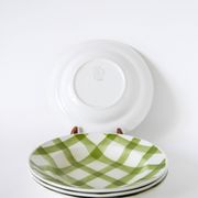 Set of 4 Moulin des Loups soup plates, Scottish model, green tiles, 1950