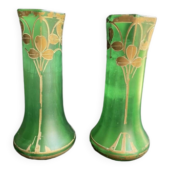 Pair of vase F. T. Legras – Becken and Auguste Helligenstein – Art Nouveau