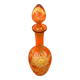 1900s Liqueur Decanter Blown and Enameled Amber Glass
