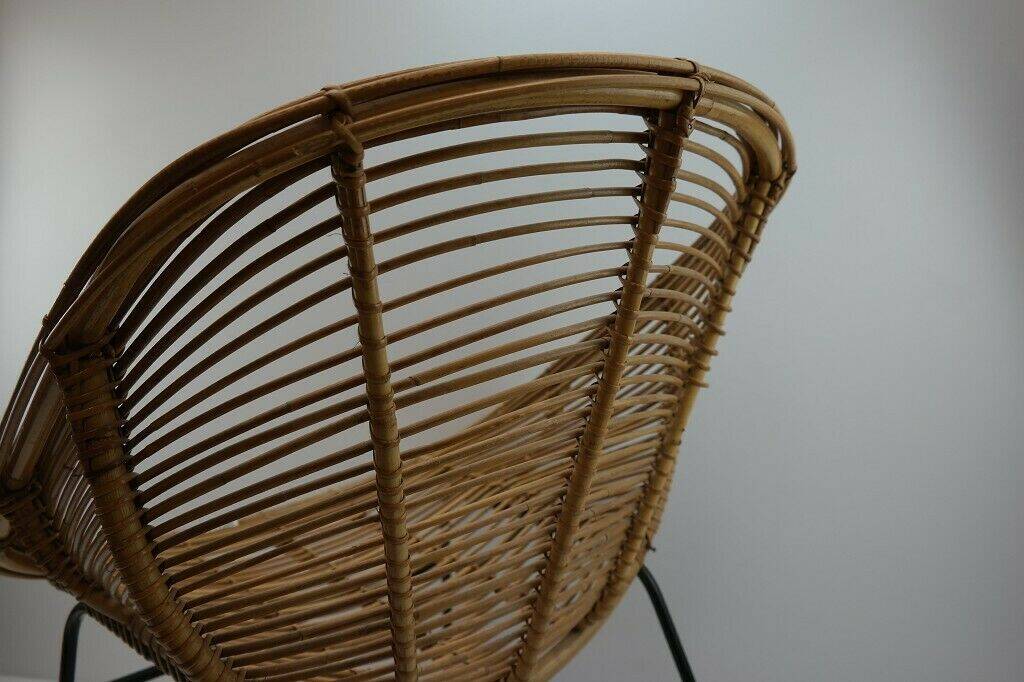 Mid century bamboo an iron pod chair, 1960s