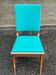 Chaise scandinave en chêne massif et cuir bleu, 1950