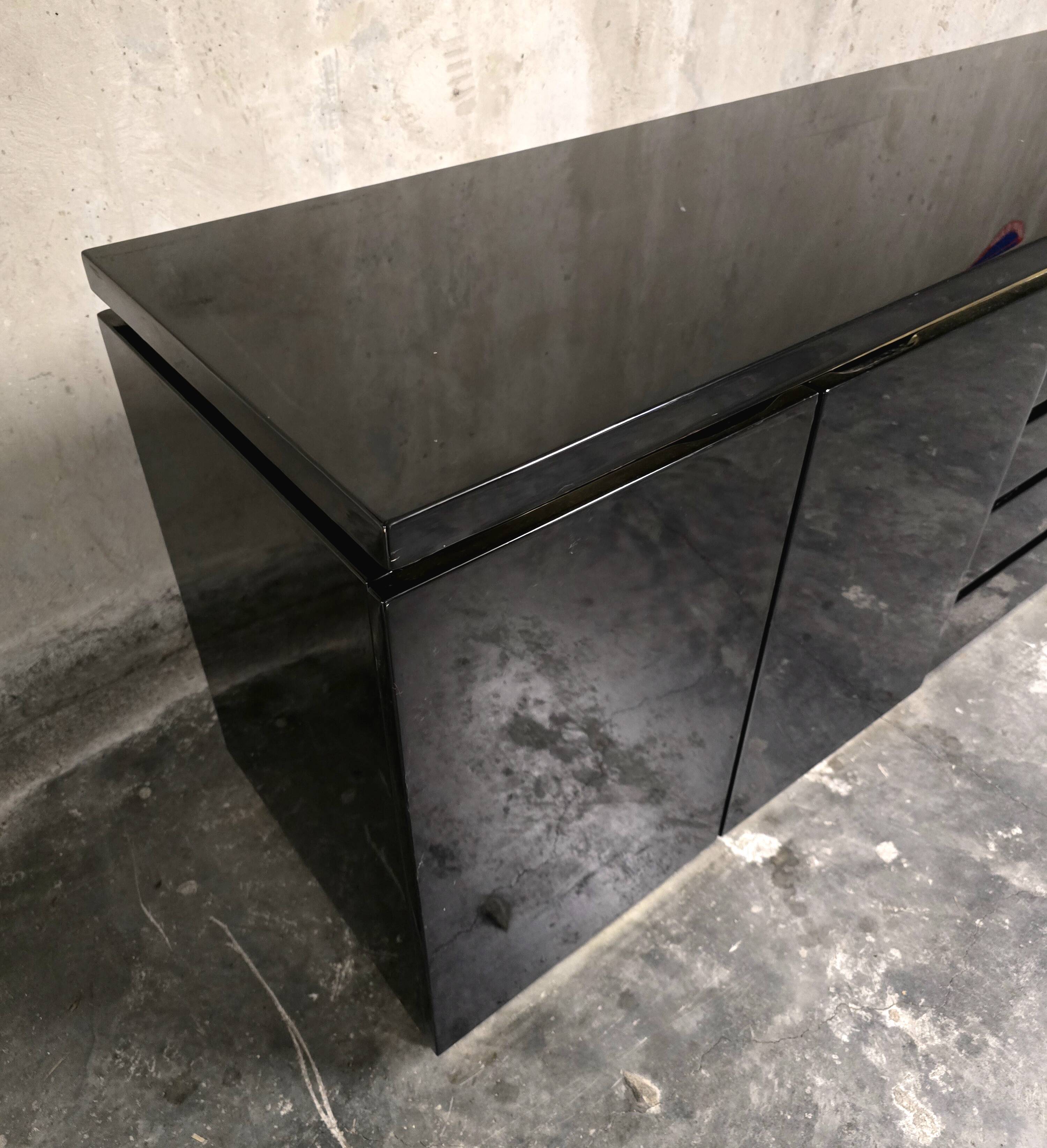 Jean-Claude Mahey for Maison Romeo Paris — Sideboard in black lacquer and milk.