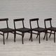 1960s, Danish design by Ole Wanscher, set of 4 Danish dinning chairs, mahogany wood, reupholstered.
