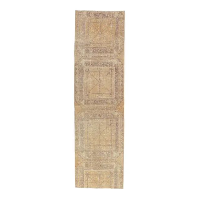 1970s Turkish Oushak wool runner rug 76x277