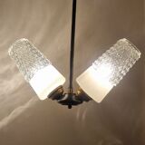 Lustre 2 feux aux verres ciselés