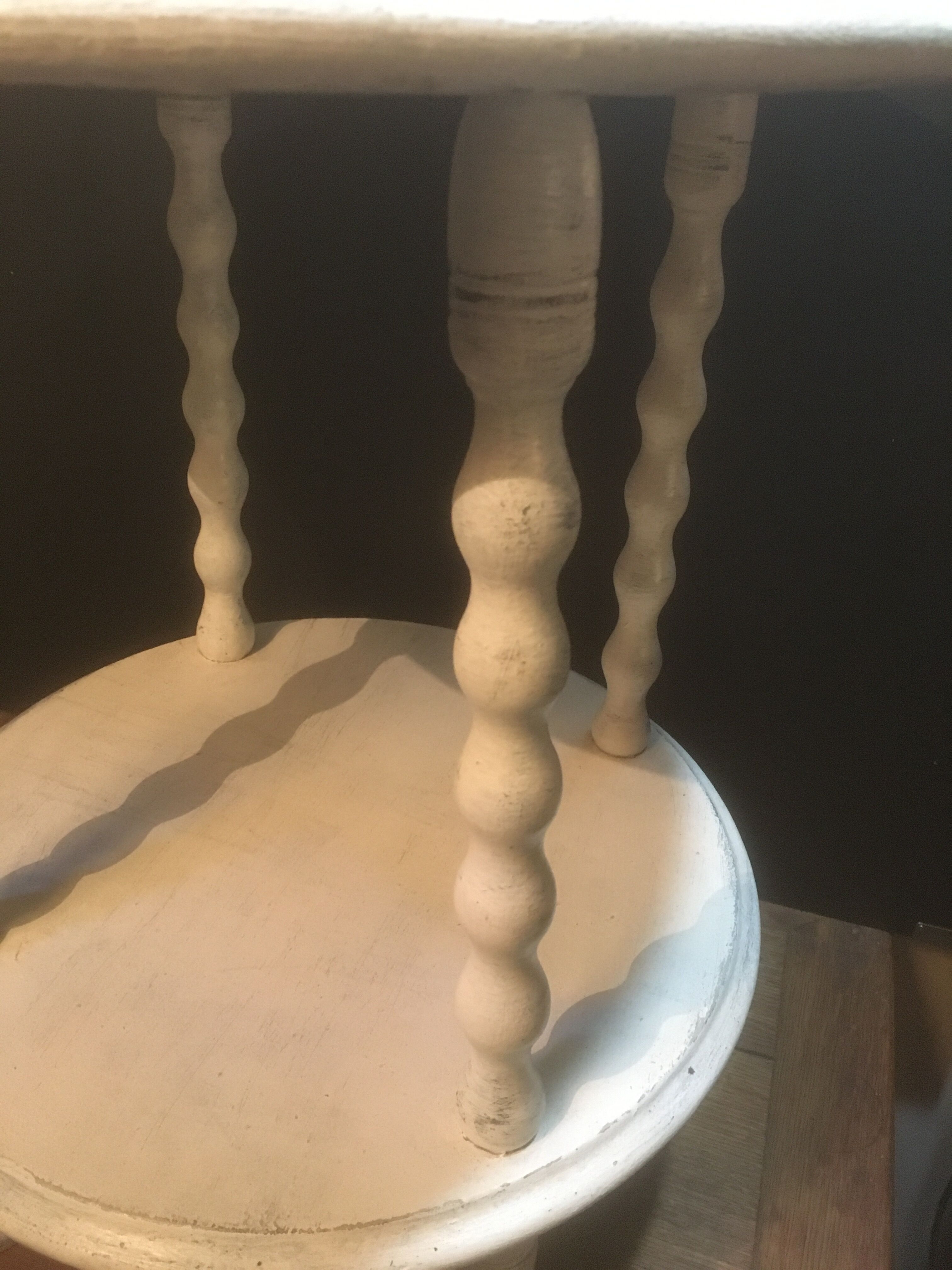 Sofa end or patinated white saddle