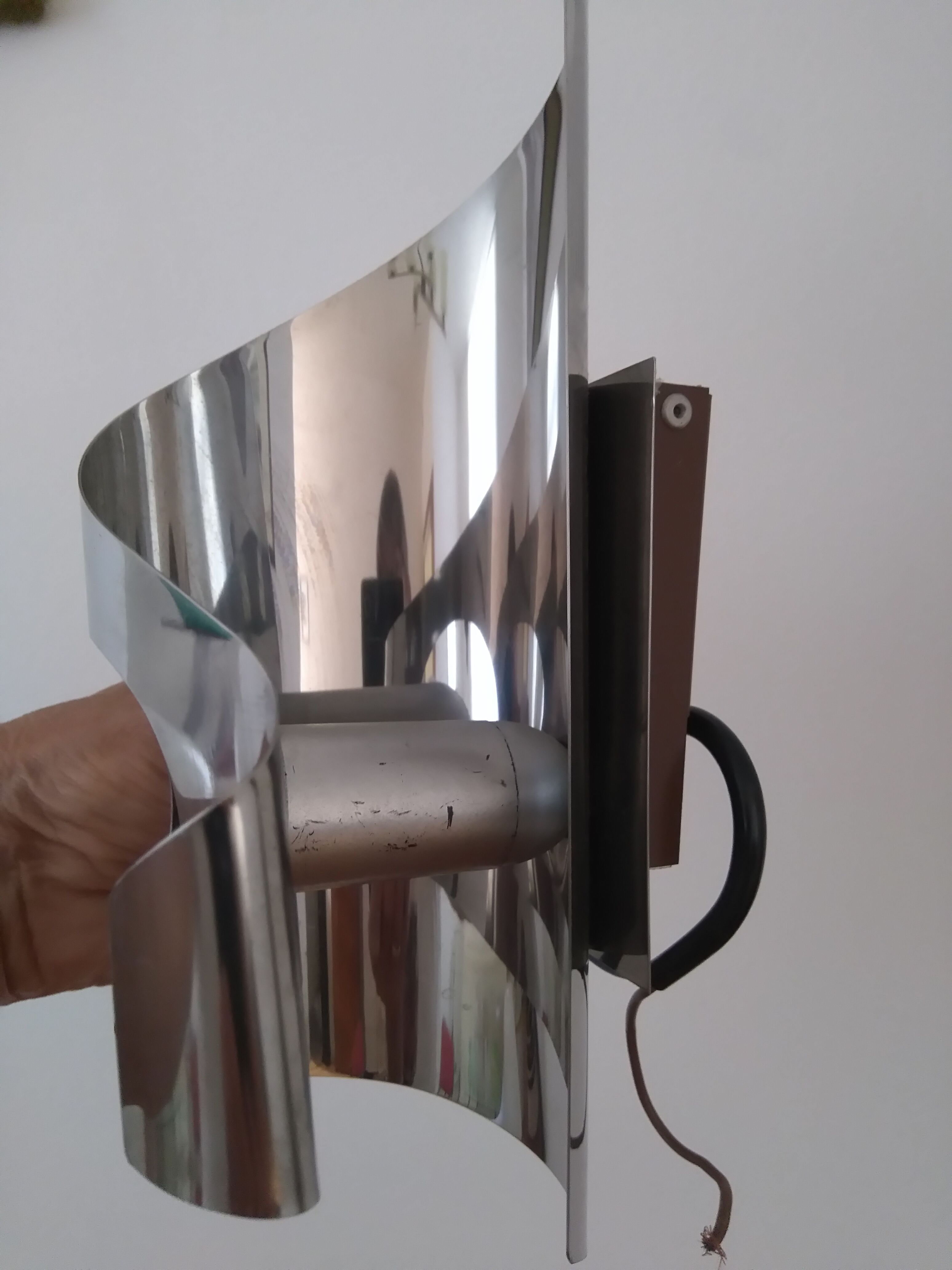 Wall light steel chrome year 70