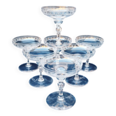 Baccarat crystal champagne glasses monogram 19th century