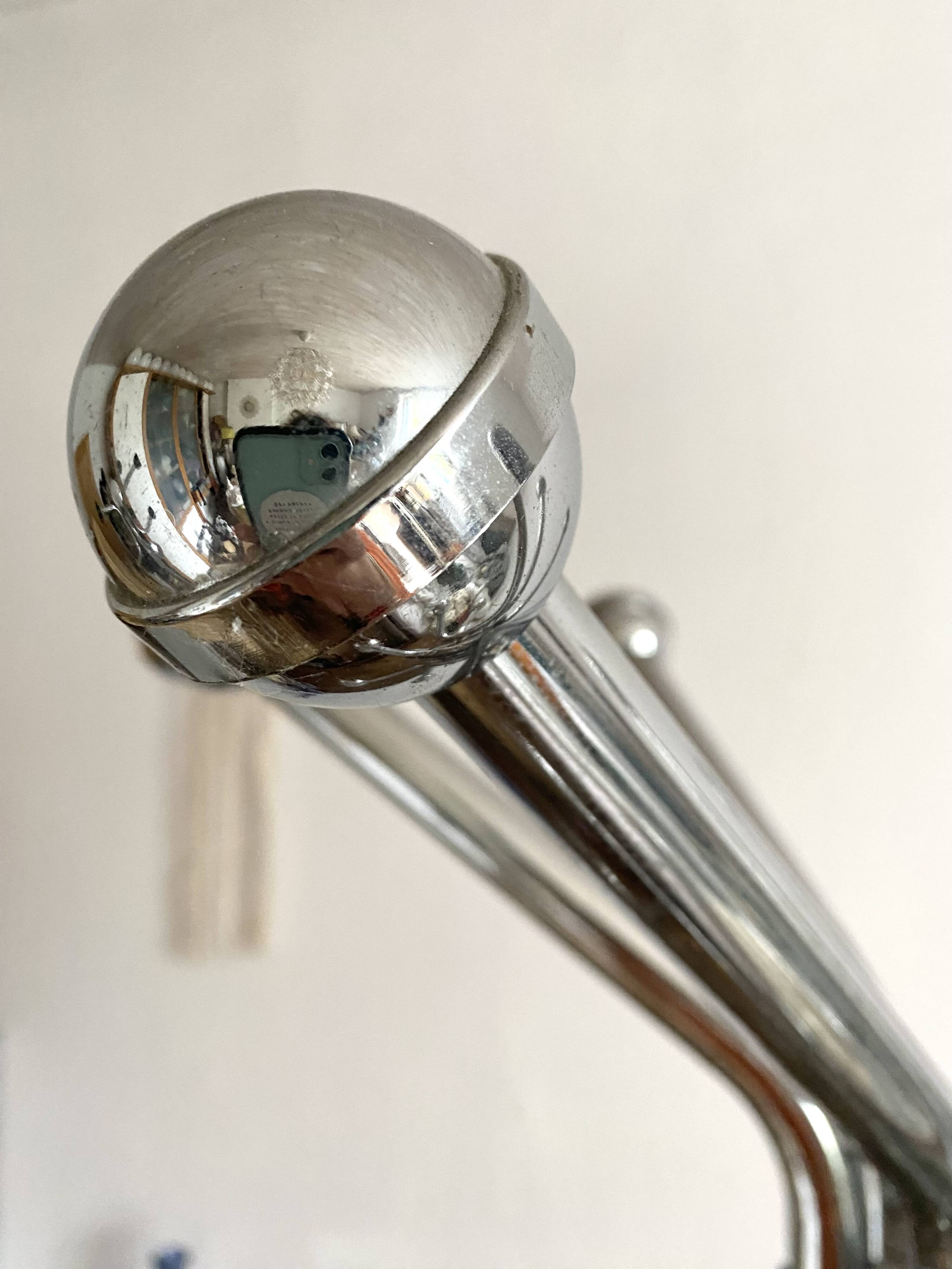 Vintage tubular chrome coat rack, 1970s