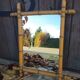 Turned wooden mirror, circa 1900