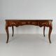Louis XV style double-sided mahogany and rosewood flat desk