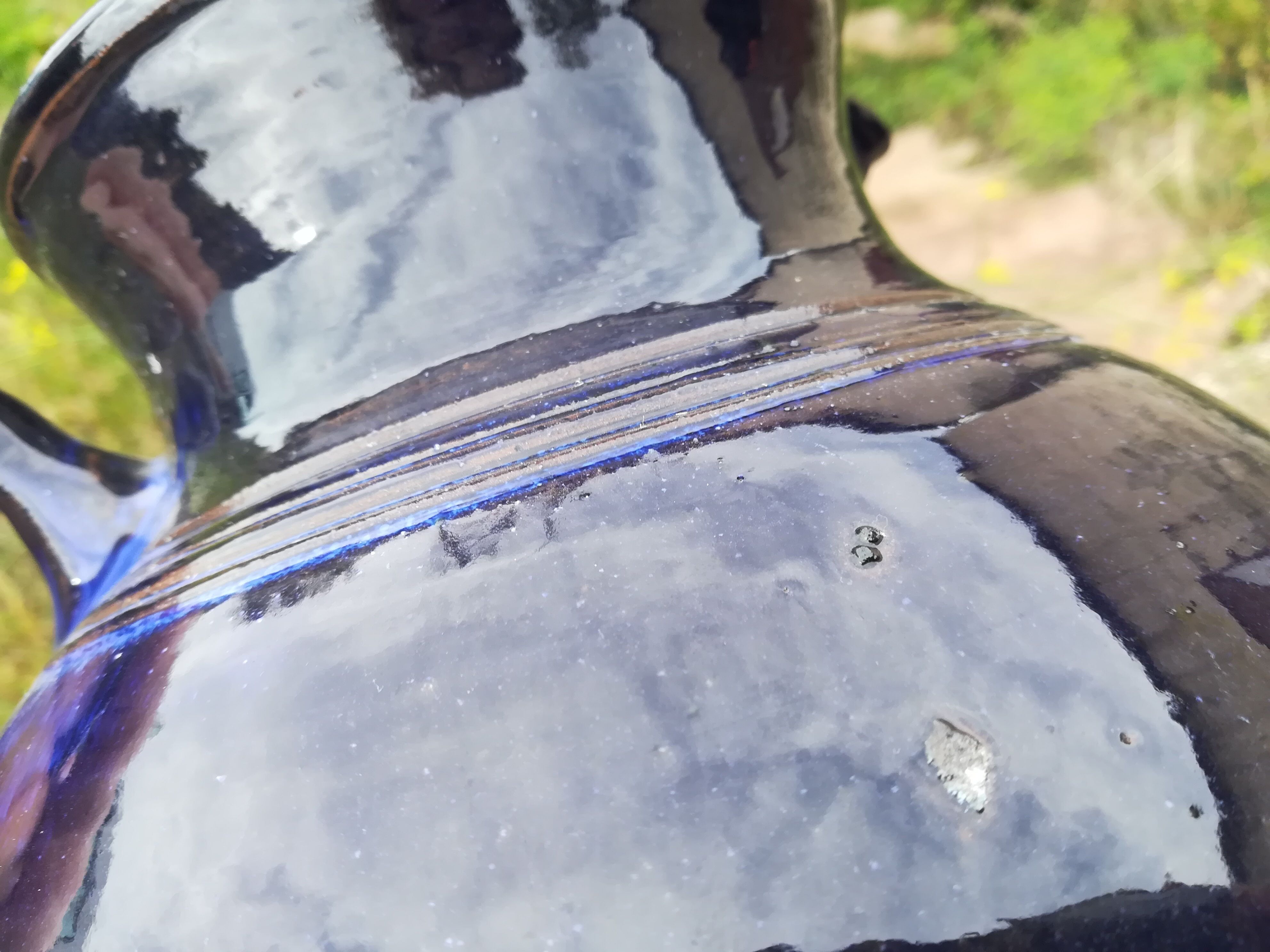 Pitcher in ceramic blue 5-litre varnished