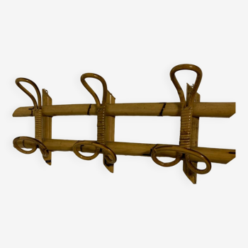 Italian rattan coat rack