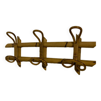 Italian rattan coat rack