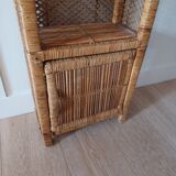 Rattan shelf vintage peacock style