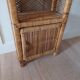 Rattan shelf vintage peacock style
