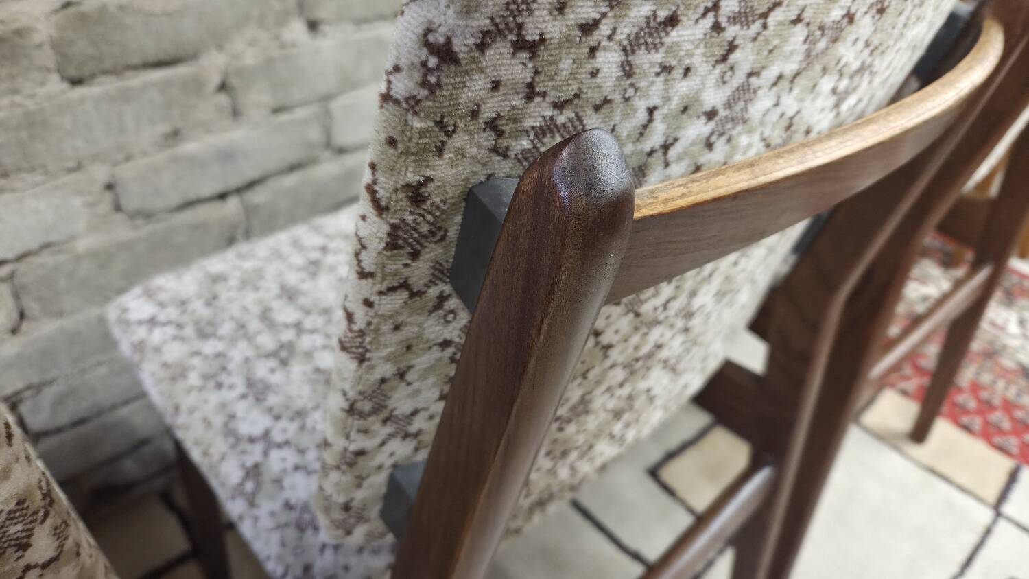 Set of 4 vintage Scandinavian teak chairs from the 1960s.