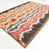 9x12 Geometric Style Turkish Vintage Kilim Rug, 264x383Cm