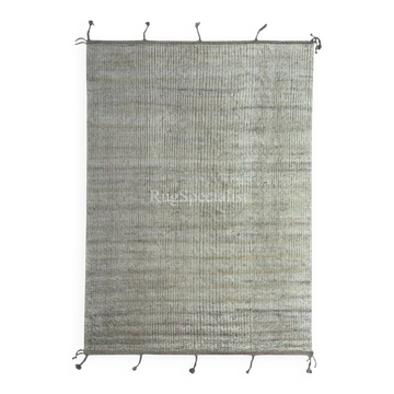 Tapis fait main de style marocain moderne, 100 % laine naturelle. Options personnalisées disponibles.
