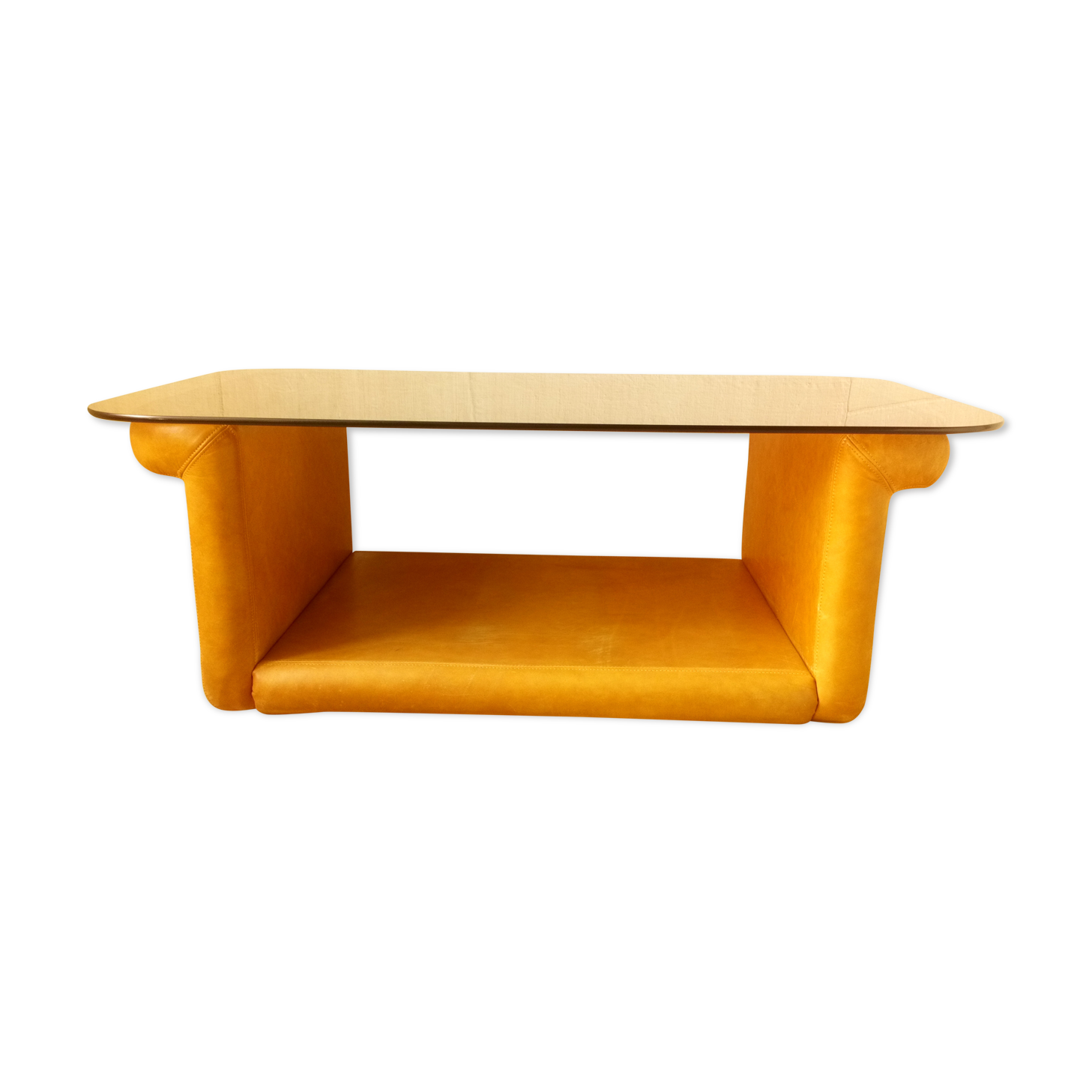 Coffee table in leather Roche Bobois years 70/80