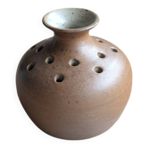 Vintage flower vase in stoneware from Puisaye – Signed Georges Robin
