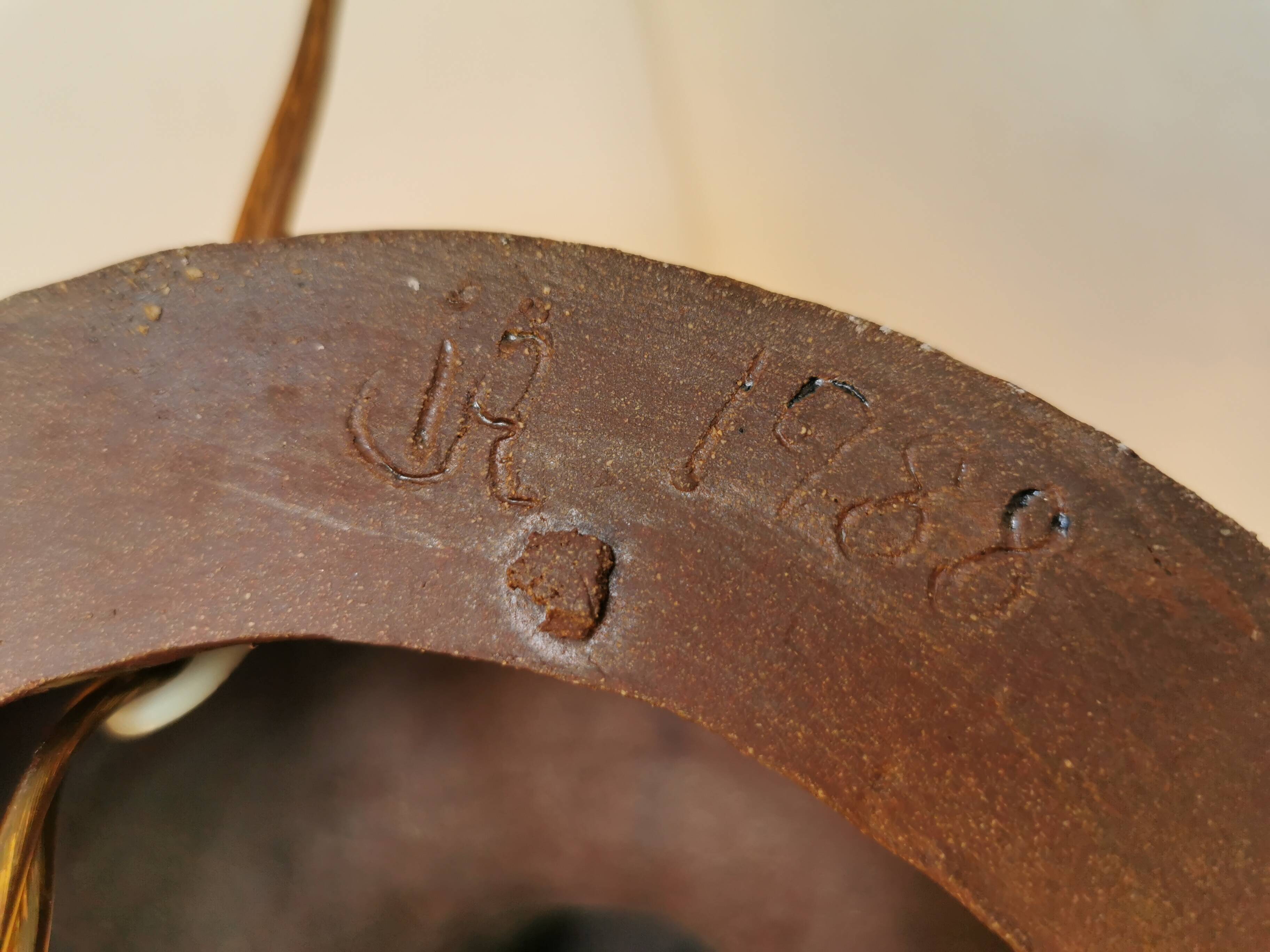 Large Danish ceramic table lamp from 1988 (stamped on the bottom)