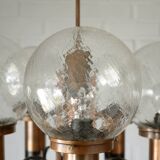 X Large vintage copper chandelier 1980's brutalist hanging light MCM